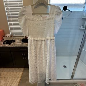 Rachel Parcell white midi dress. Lace and smocked too. So cute! New with tags